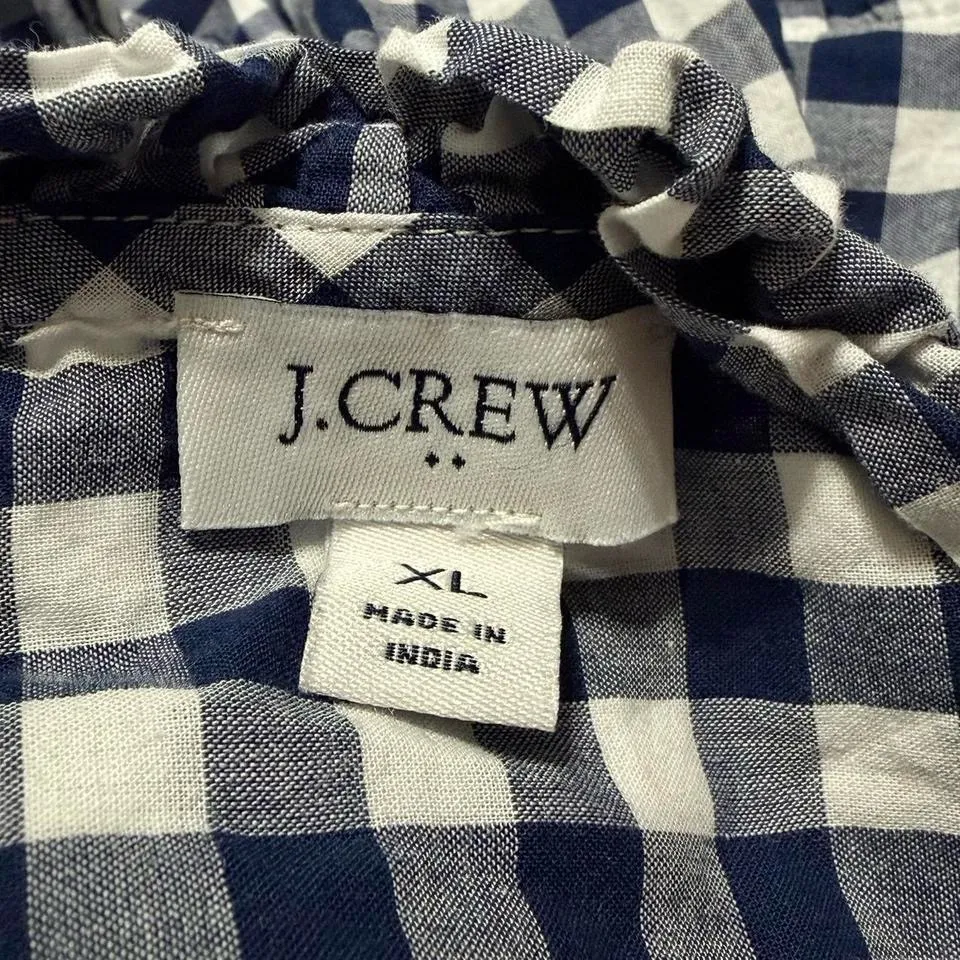 Cottage Gingham Ruffle Sleeve Top Sz Xlarge - Image 4