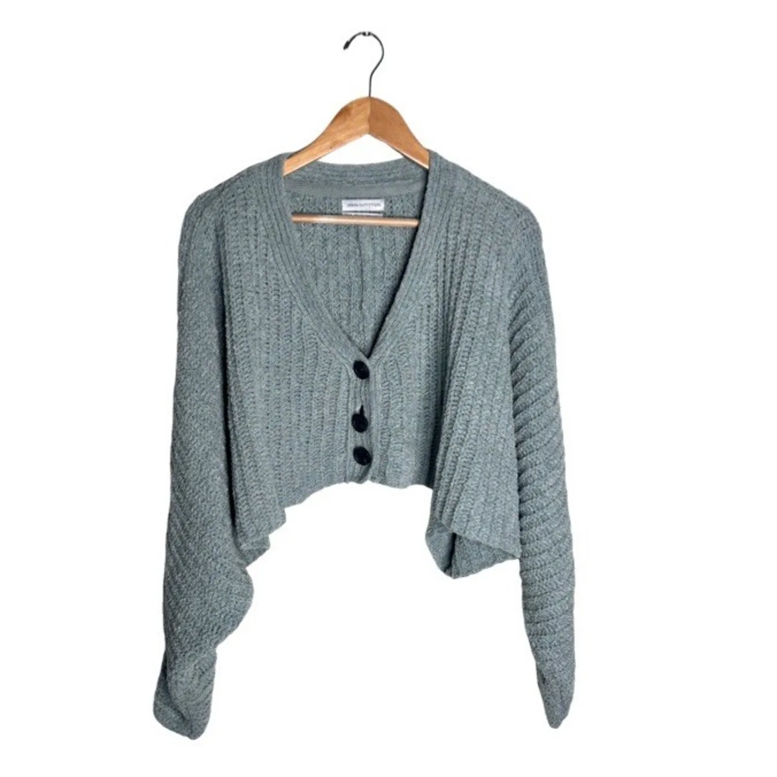 Urban Outfitters Ashlyn Cardigan Batwing Size Large Mint Button Up Polyester - Image 9