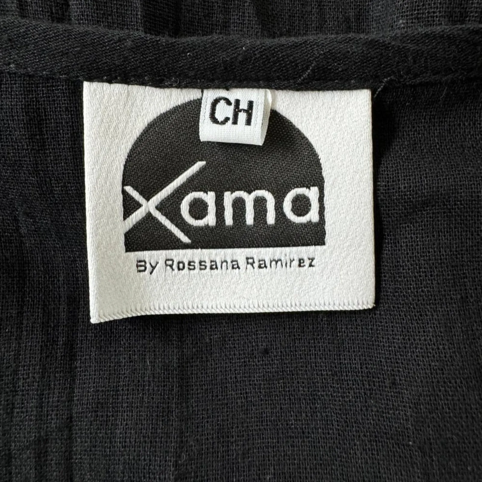 Xama by Rossana Ramirez Black Sequined Relaxed Fit 3/4 Sleeve V - Image 7