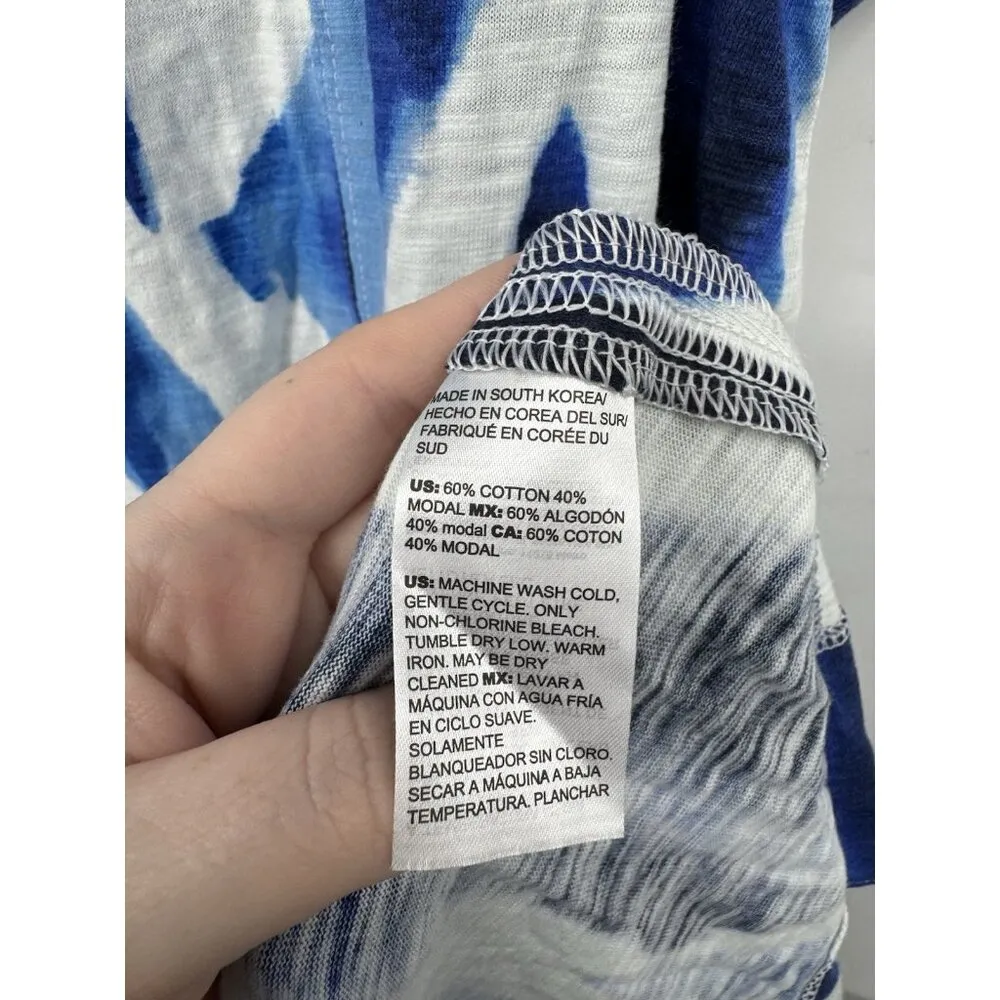 Chicos Maxi Dress Women 20 Blue White Artsy Sleeveless‎ Beach Preppy Coastal - Image 4