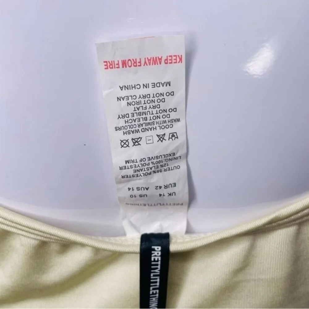 Nwt Cream Diamante Scoop Neck Bikini Top & bottom top 14 bottoms 10 rhinestone s - Image 4