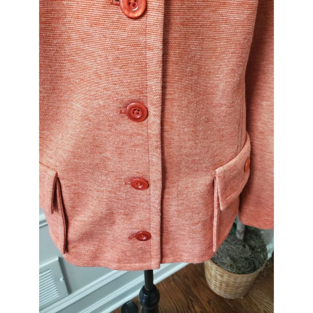 Vintage Nardis of Dallas Women's Long Sleeve Buttons Front Casual jacket Size XL Orange - Image 3
