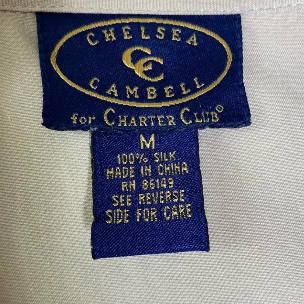 Vintage Silk Button Down Top Size M - Image 3