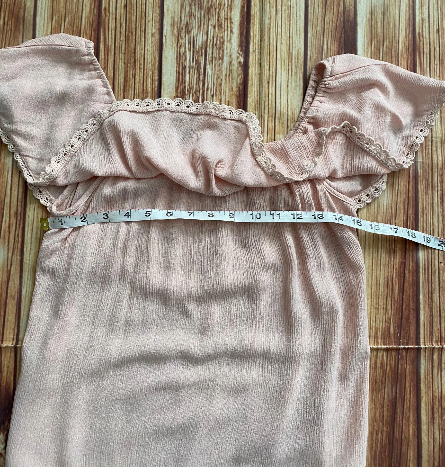 Mossimo Supply Women’s Light Pink Peasant Blouse Sz Small  - Image 10