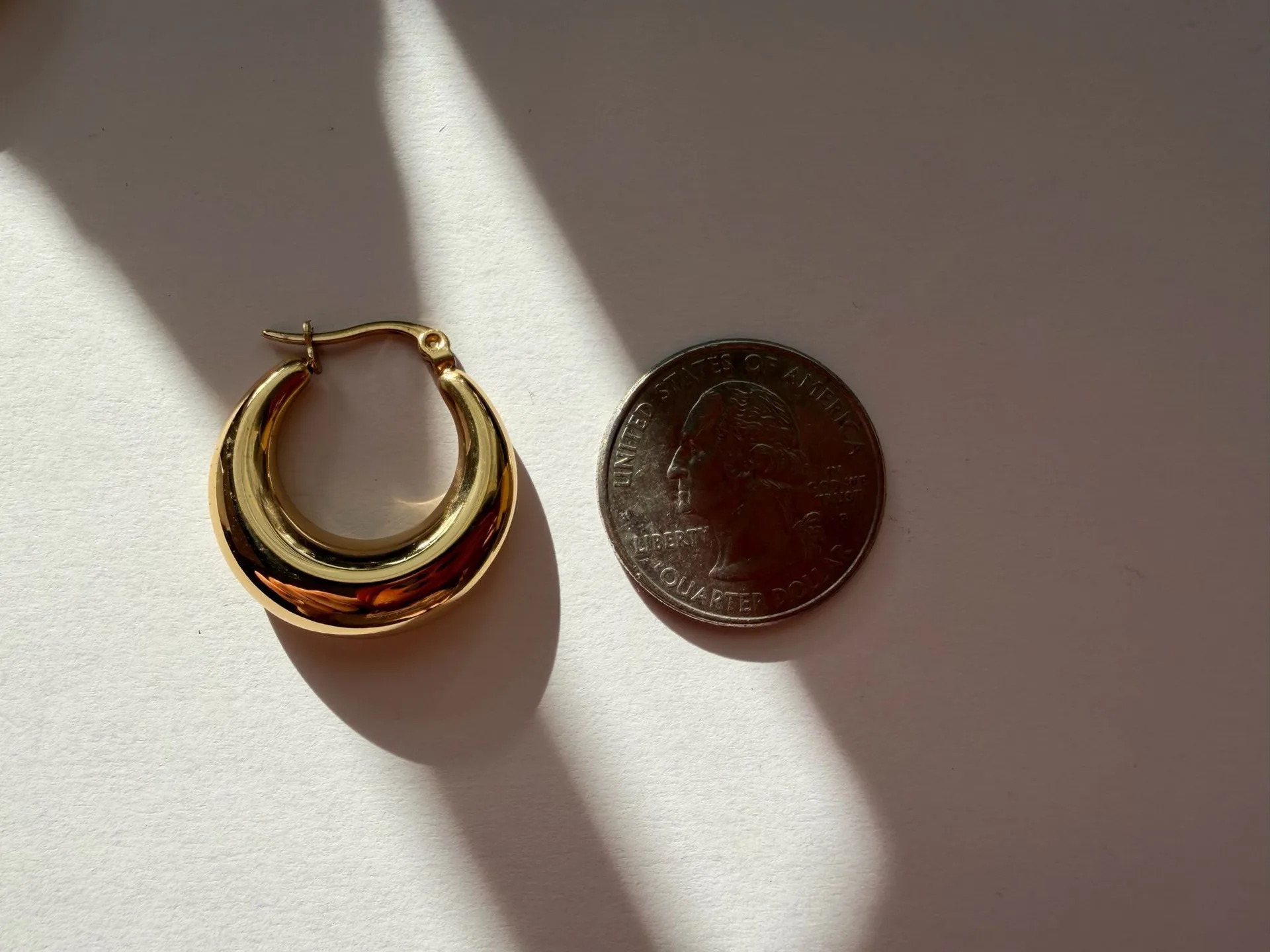 Gold statement hoop earrings - Image 3