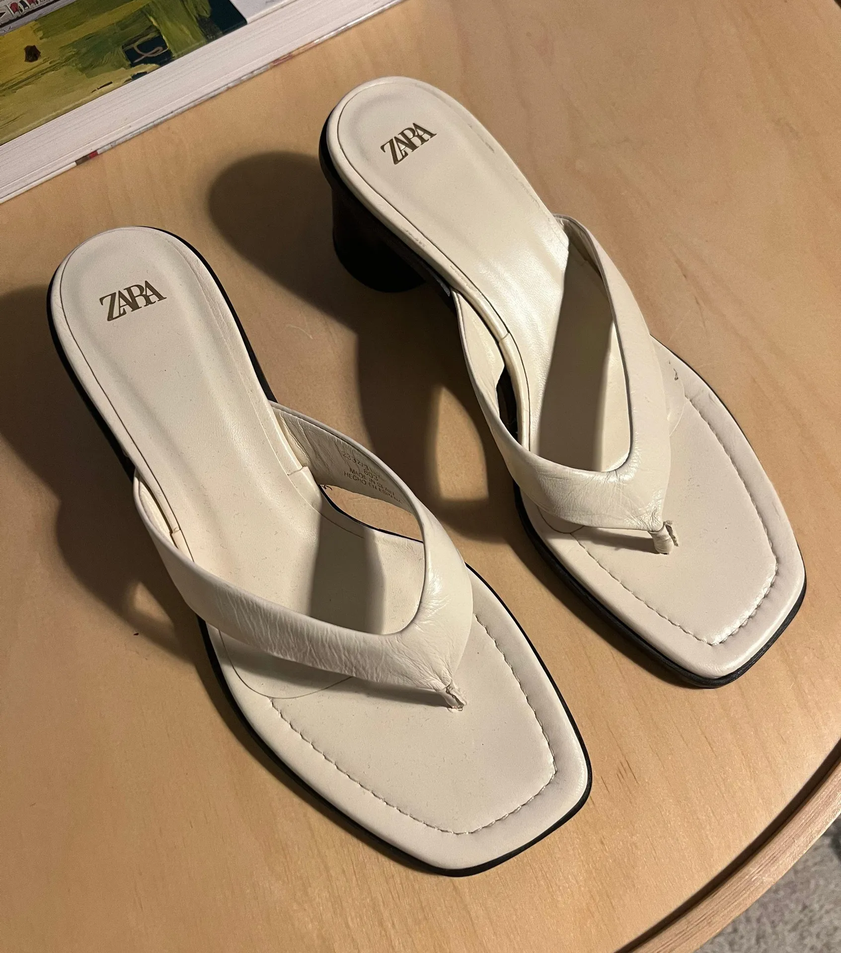 ZARA White Heel Sandals - Image 2