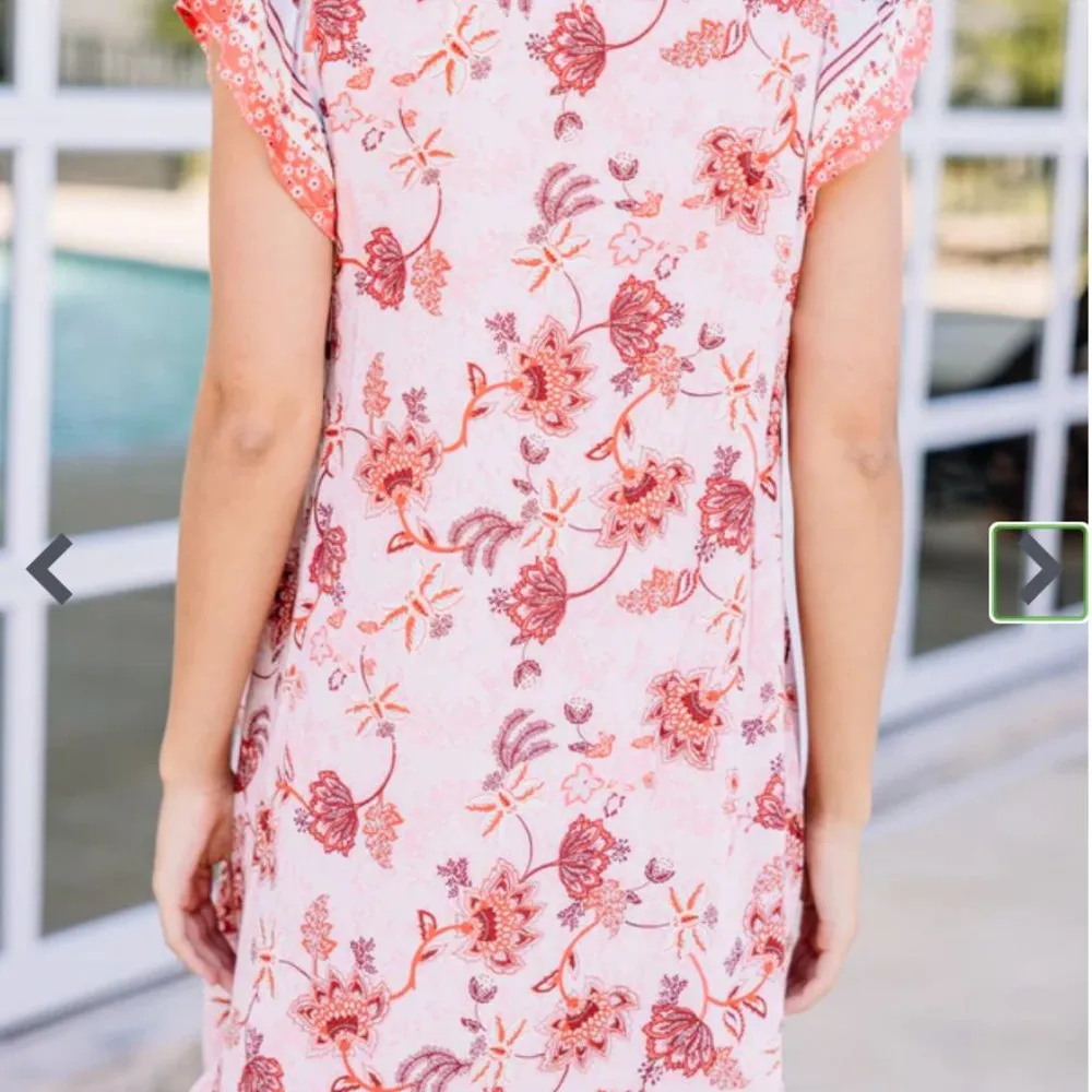 NWT Entro Watch For You Blush Pink Floral Dress - Image 3