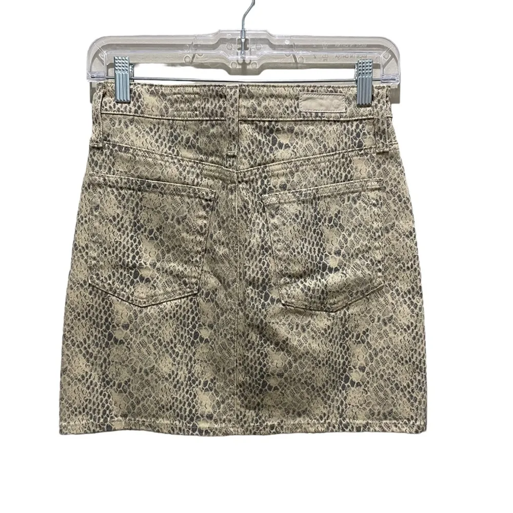 AG Adriano Goldschmied The Vera Mini Skirt Silk Python Fresh Sand Size 26 - Image 7