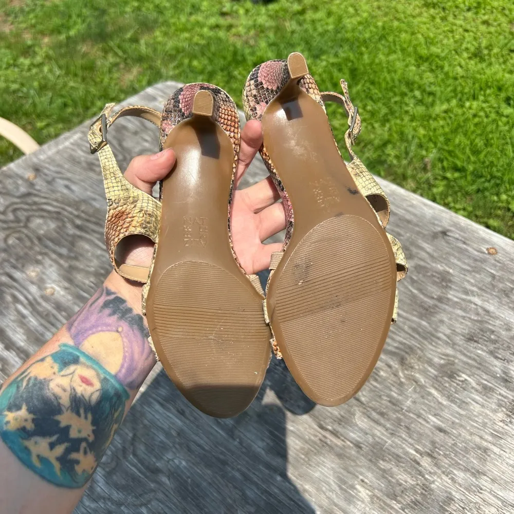 Naturalizer Leather Heeled‎ Sandals Snakeskin 7.5 - Image 3