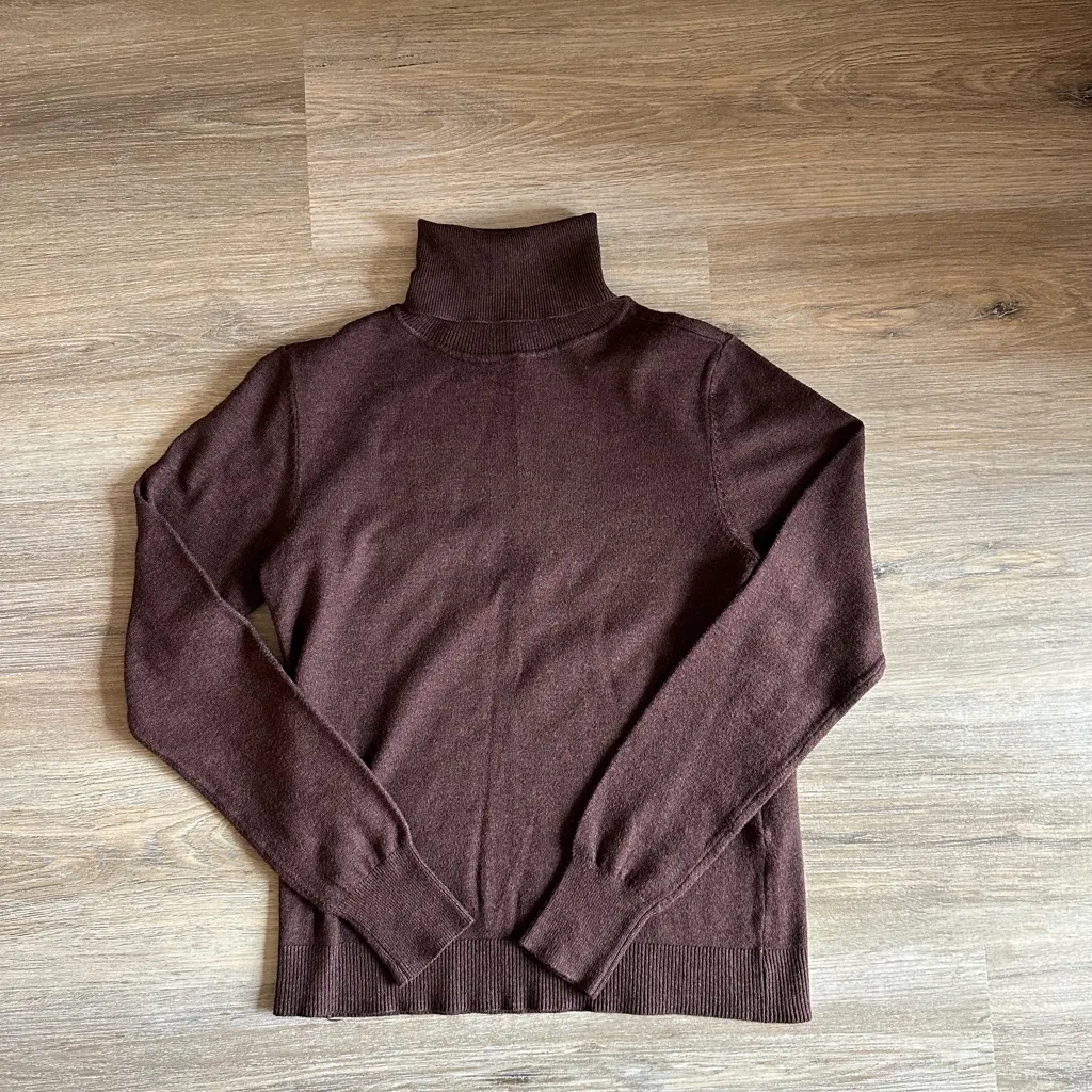 Dark Brown Turtleneck Sweater - Image 2