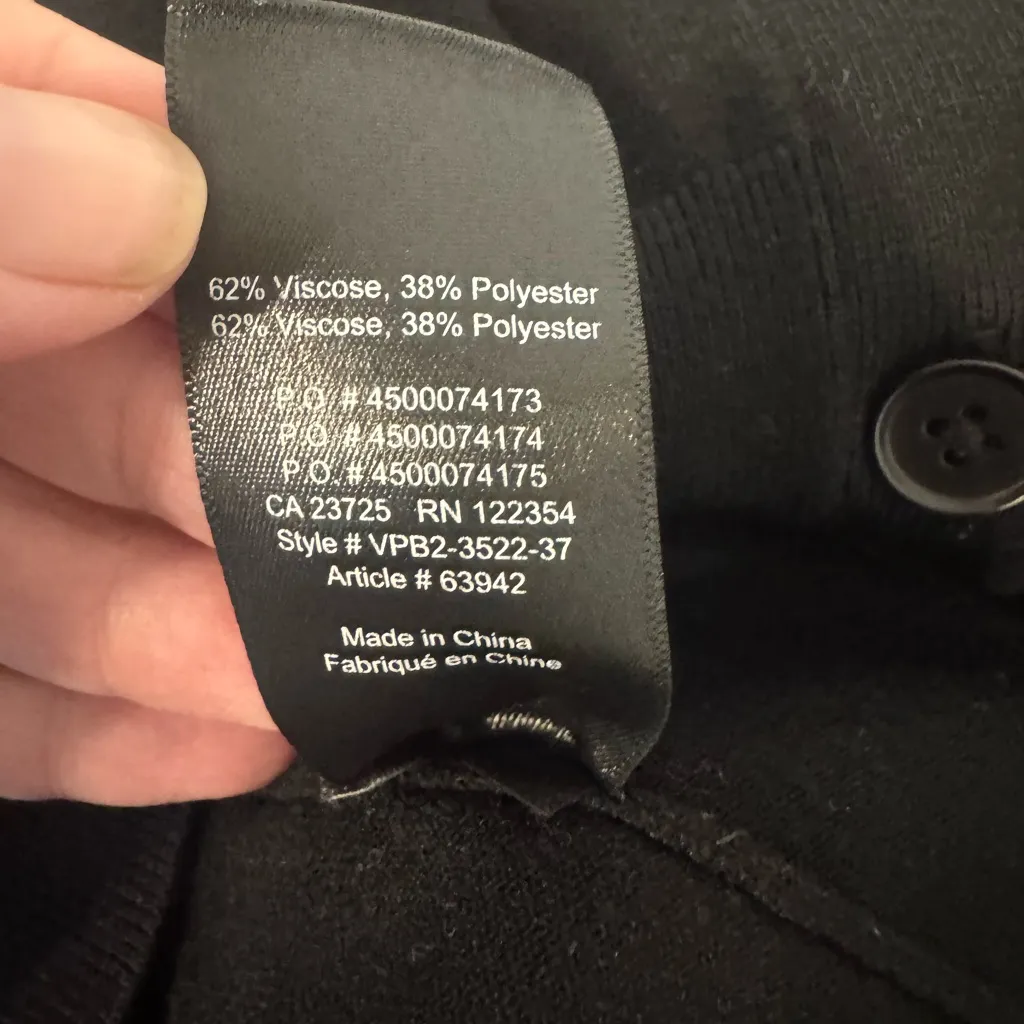 Aritzia Sunday Best Black Fitted V Neck Cardigan Classic  Preppy Size XXS - Image 7