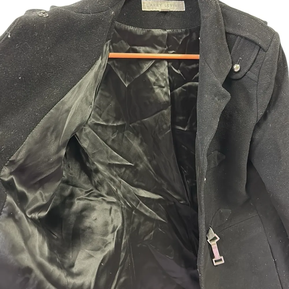 Wool And Cashmere Vintage Larry Levine 3 Quarter Sleeve Peacoat Size 10 Medium - Image 4