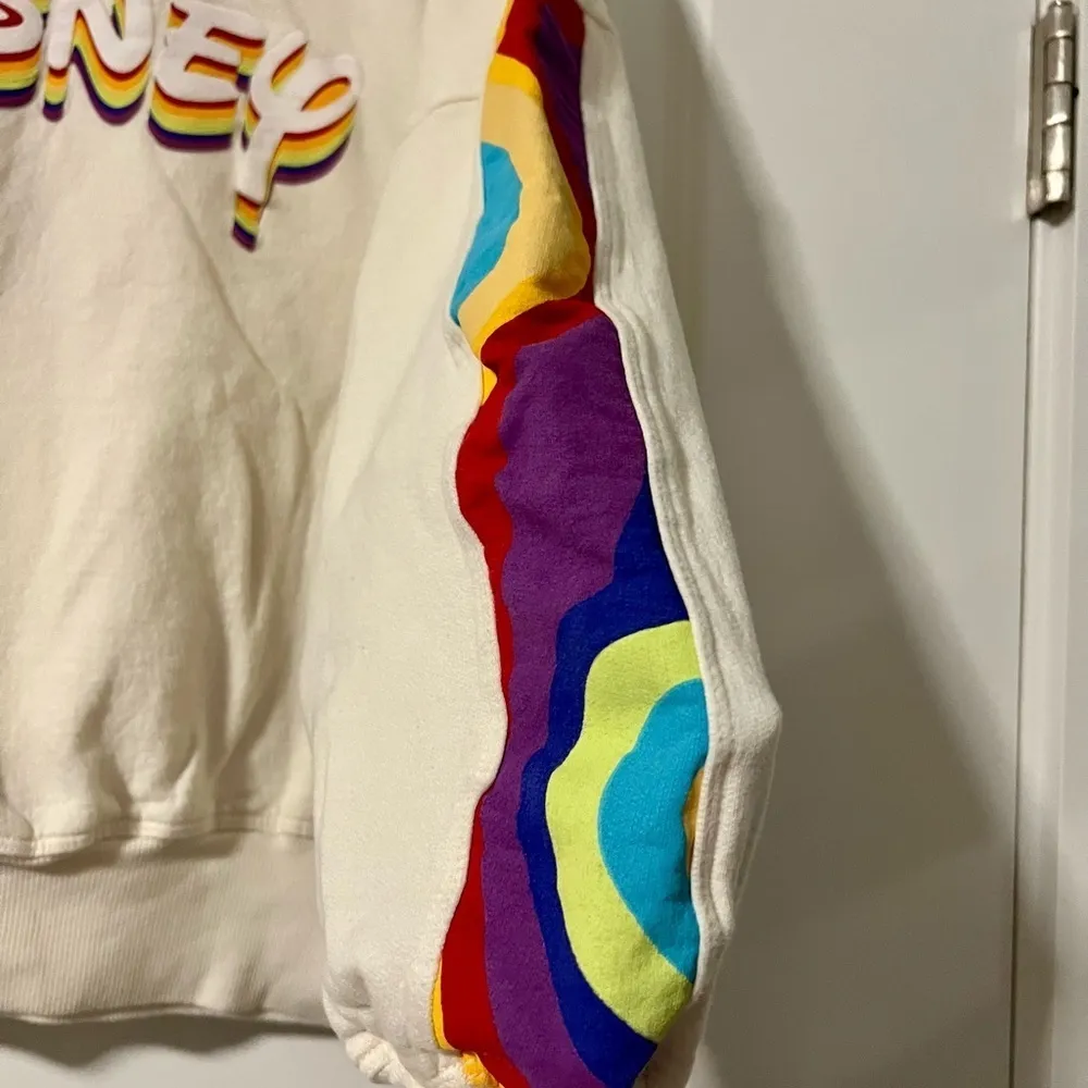 Disney Rainbow 80s Style Pride Hoodie Size P - Image 4