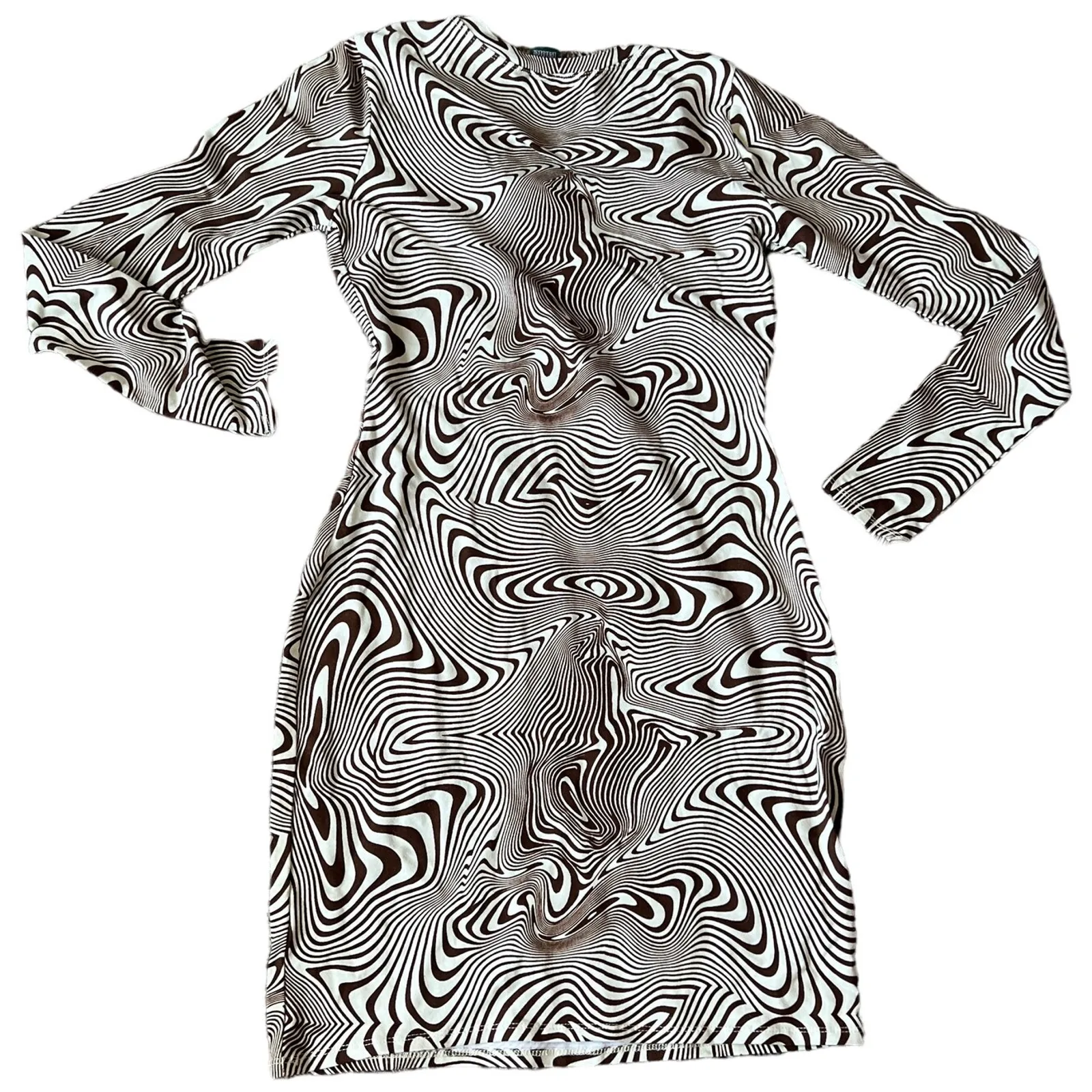 Wild Fable Women's Brown Swirl Long Sleeve BodyCon Dress - Size Small - NWT - Image 8