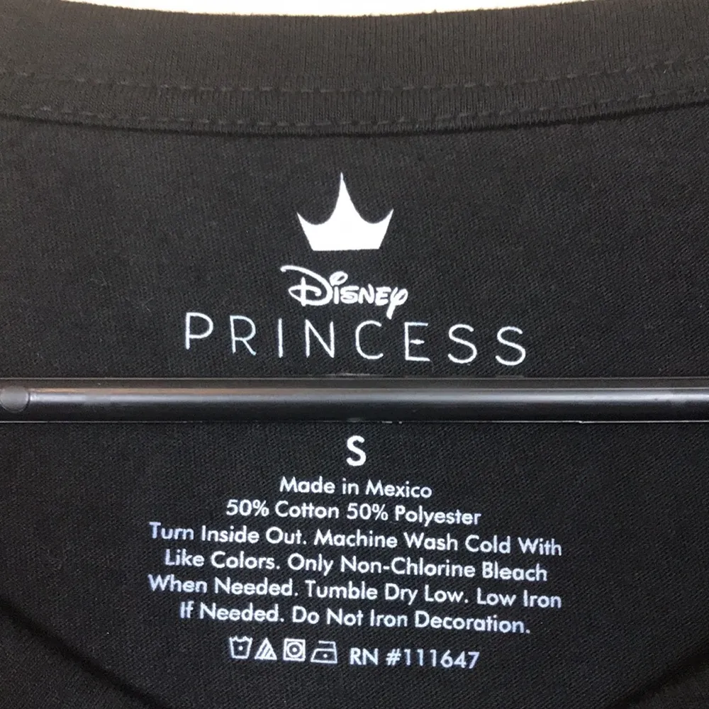 Disney Princess Women’s Beauty and the Beast Glitter Belle Rose Graphic Shirt - Image 4