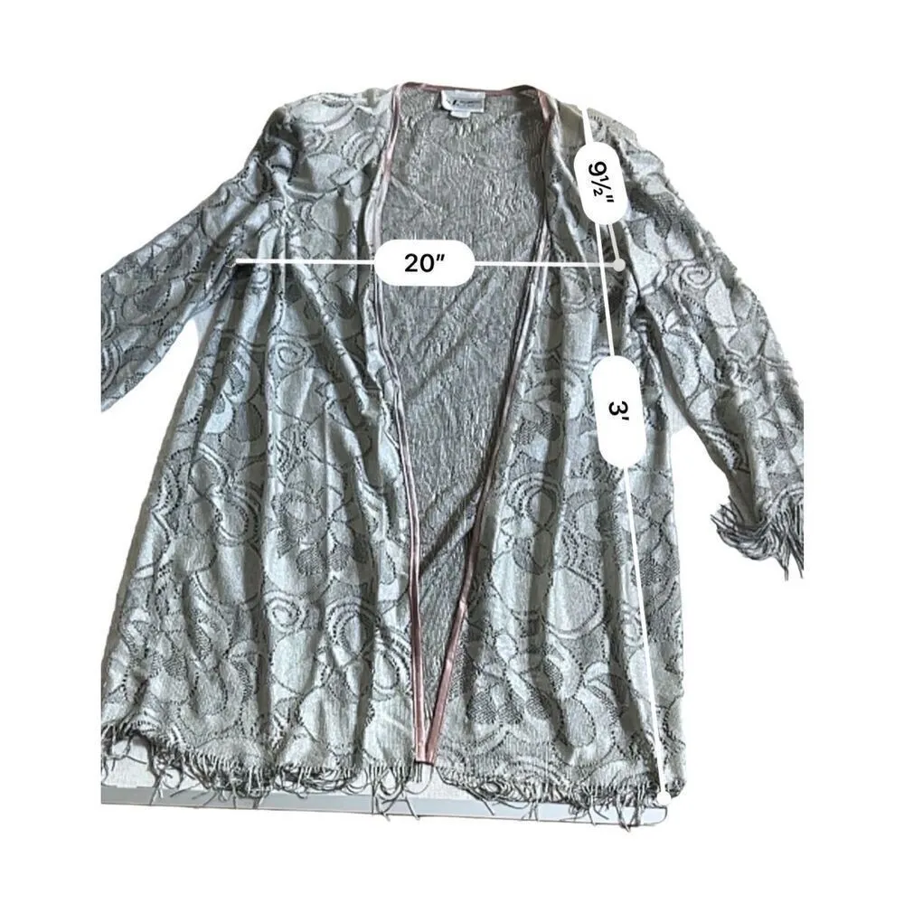 SL Fashion Metallic Gold Fringe Sleeveless Dress w/LS Jacket size 18w Green - Image 9