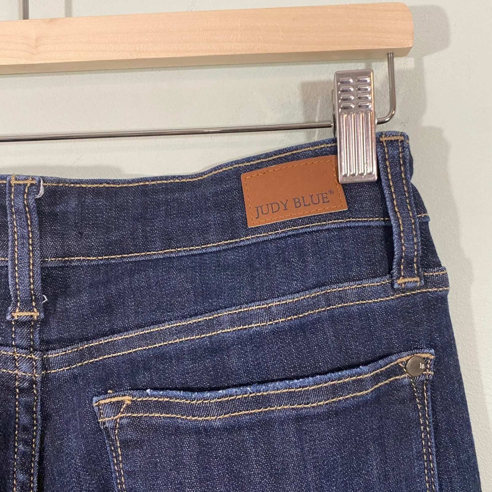 Judy Blue Dark Wash Elko High Rise Raw Hem Flared Jeans Size 9/29 #JB82343DK - Image 7