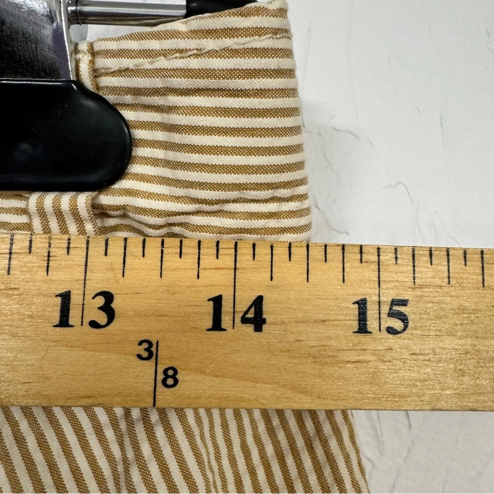 J Crew Tan White Stripe Seersucker Cropped Trouser Pants Womens 0 Beach Nautical - Image 9