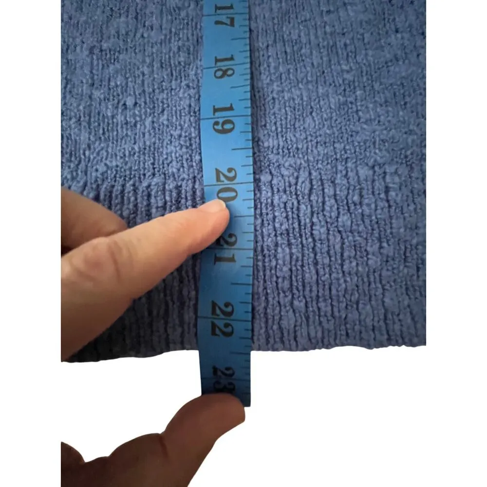 J.Crew Sweater‎ Small Blue 100% Cotton V Neck Textured Knit Long Sleeve Casual - Image 12