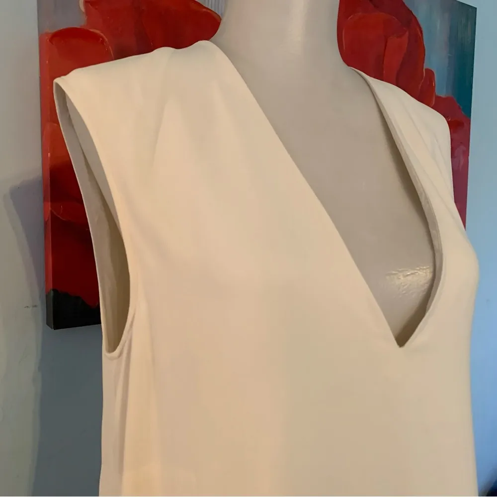 Helmut Lang stone White color shift Dress size S Small Silk Lined EUC - Image 3