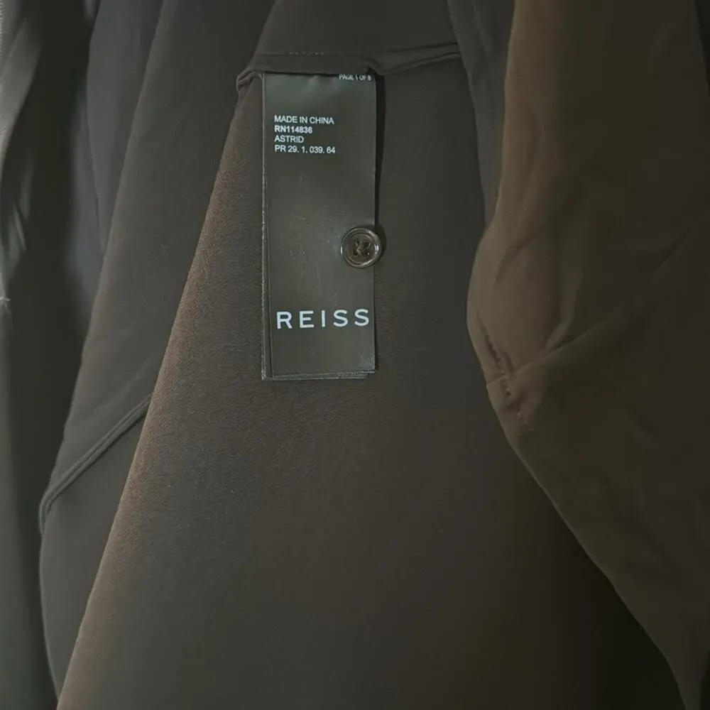 Reiss Astrid Collared Midi Dress- Burgundy Size 0 - Image 9