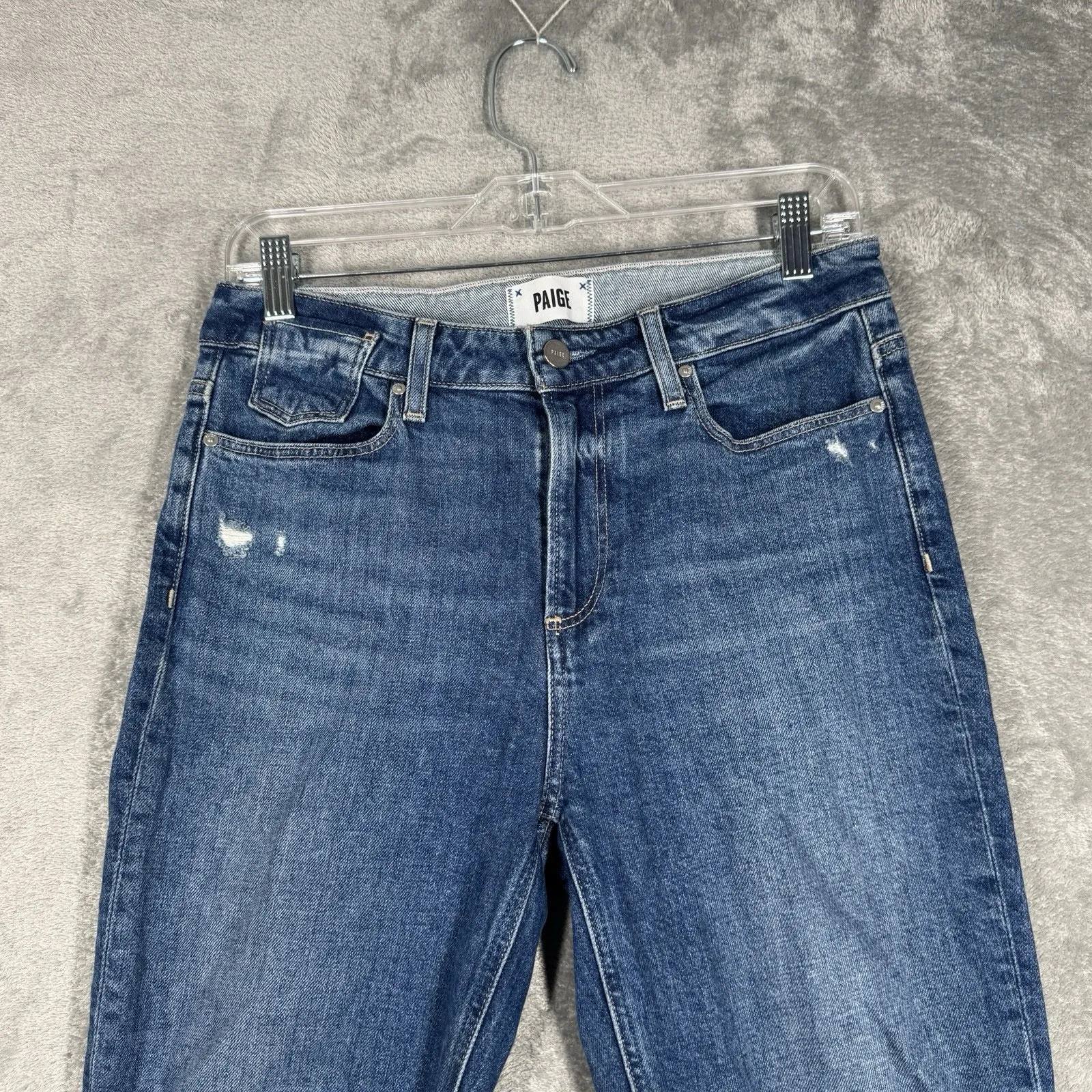 Paige Jeans Womens 6 29" Blue Colette Crop Flare‎ Fading Whiskering Streetwear - Image 4