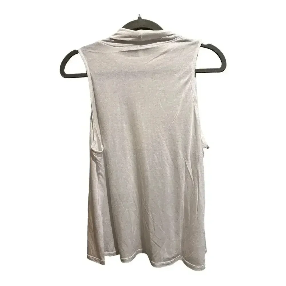 NWT Lanston Turtle Neck Tank‎ Top White Size L - Image 2