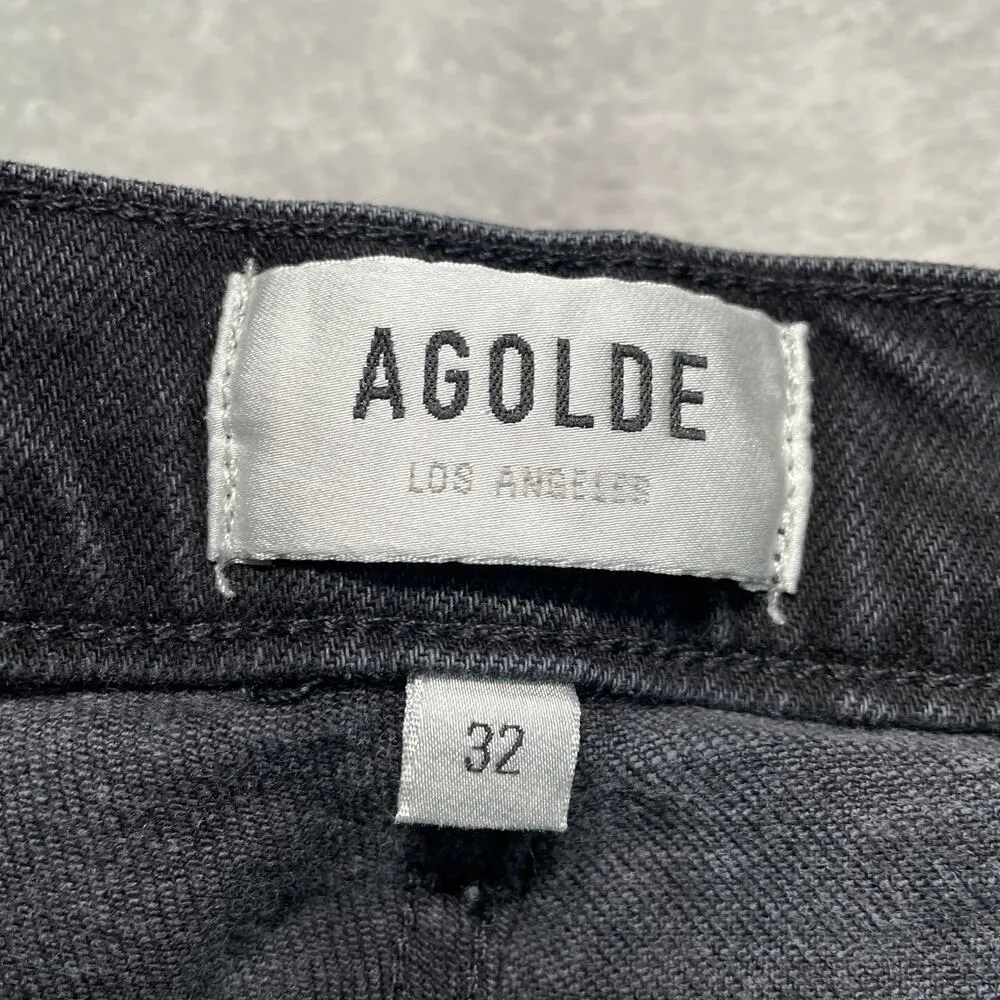 Agolde Jeans Womens 32 Washed Black Nico Slim High Rise Distressed Stretch - Image 3