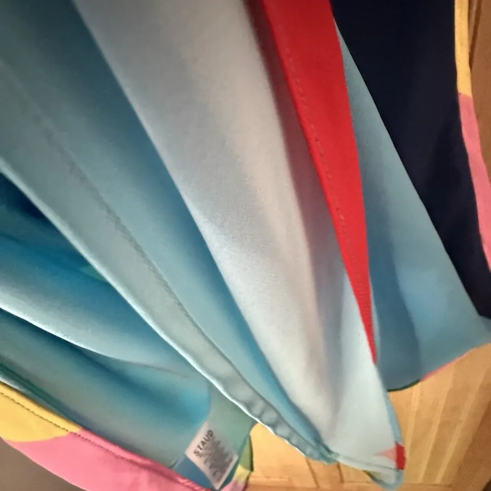 STAUD Milla Mini Dress Capri Coastal Marble Women's Size 4 Multicolor Colorful! Pink - Image 6