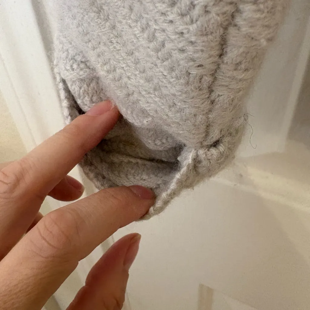 Johnston & Murphy White Wool Blend Mock Neck Sweater Textured Minimalist Small - Image 6