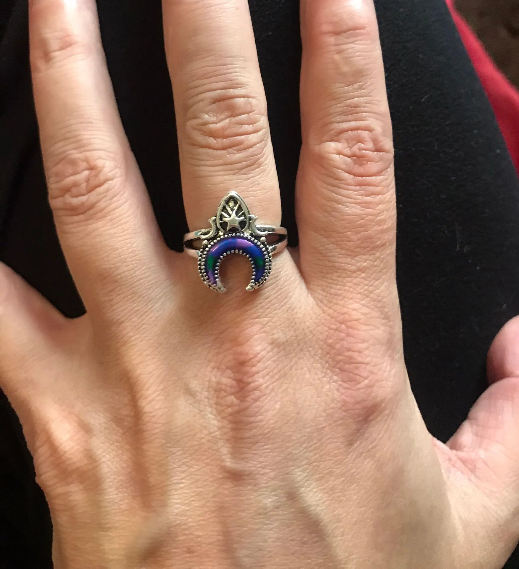 925 Purple Bohemian Ring sz8 Silver - Image 2