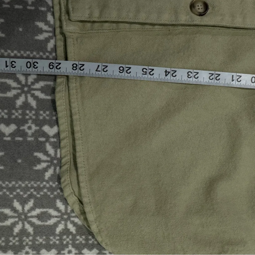 NWT Zara‎ Cotton Overshirt Jacket Green Size X-Large - Image 11