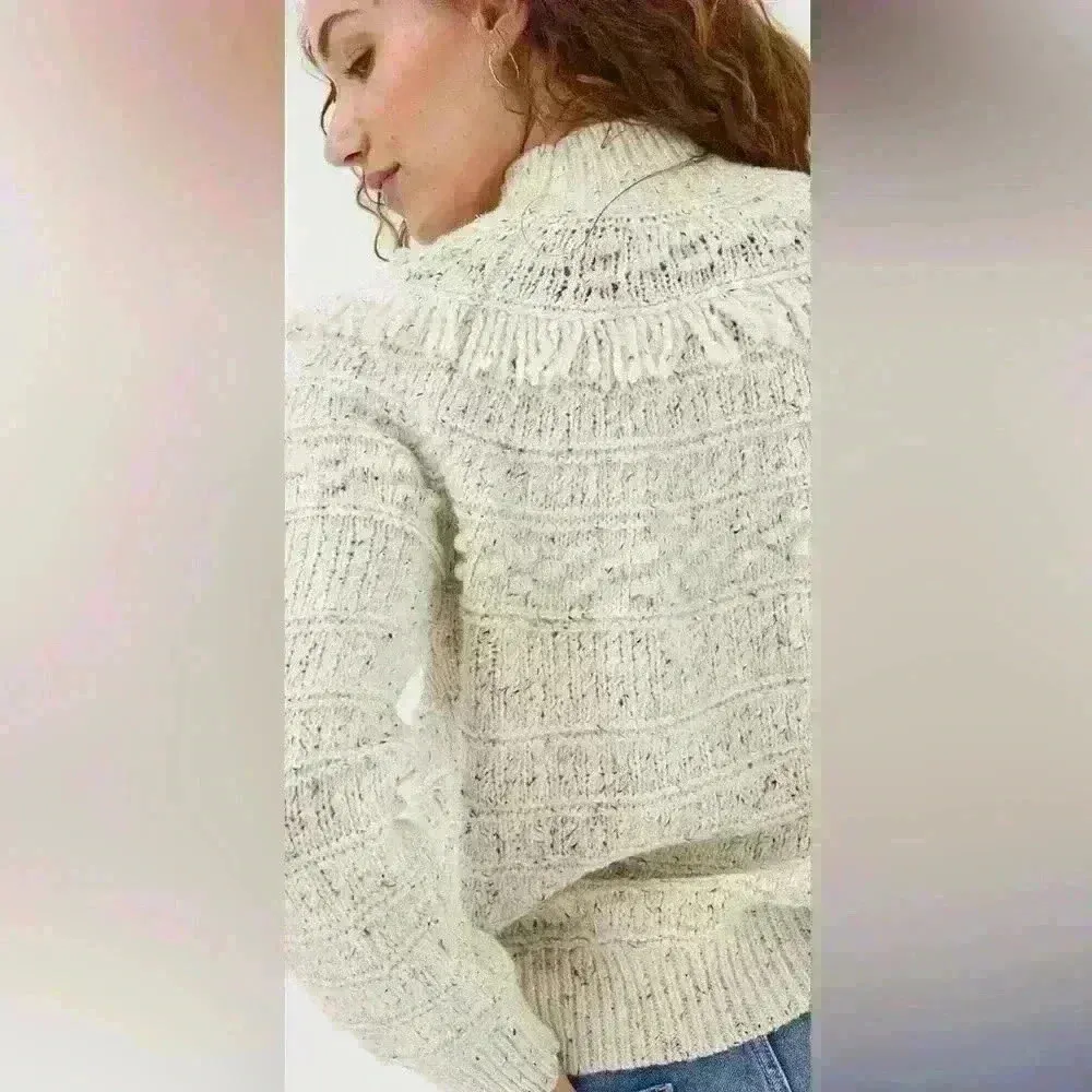 FatFace Nora Craft Jumper Sweater Natural Ivory Wool Blend Women’s Size 8 - Image 4