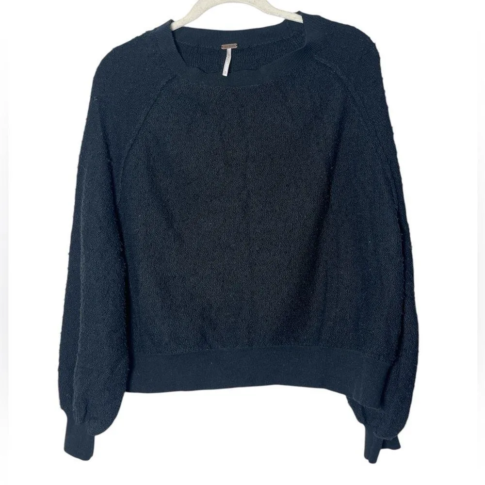 Free People Found My Friend Pullover Black Sz Small Cotton Blend Sweatshirt - Image 7