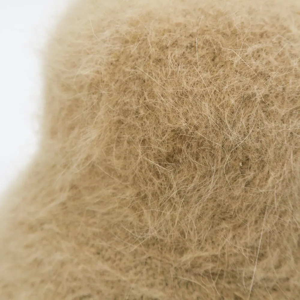 Vintage 90s Tan Rabbit Hair Fuzzy Bucket Hat - Image 5