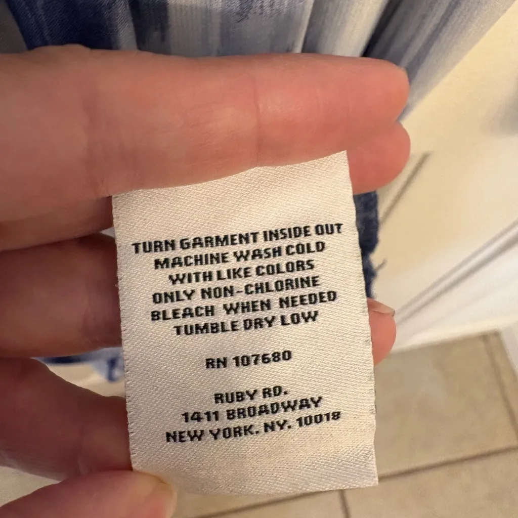 Ruby Rd. Blue White Tie-Dye Sleeveless Maxi Dress | Vacation Resort Cruise Chic - Image 5