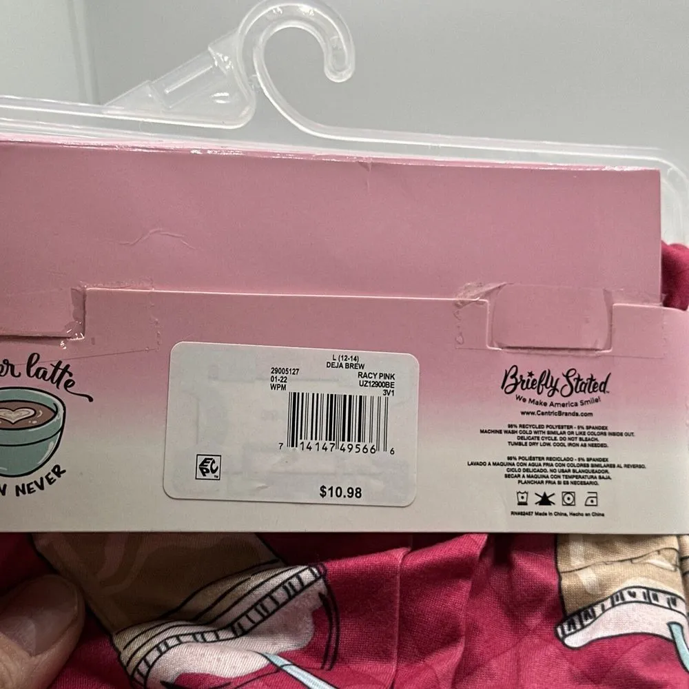 You Mocha Me Crazy Women's Pink Sleep Pants Joggers With Pockets Size Large - Image 3