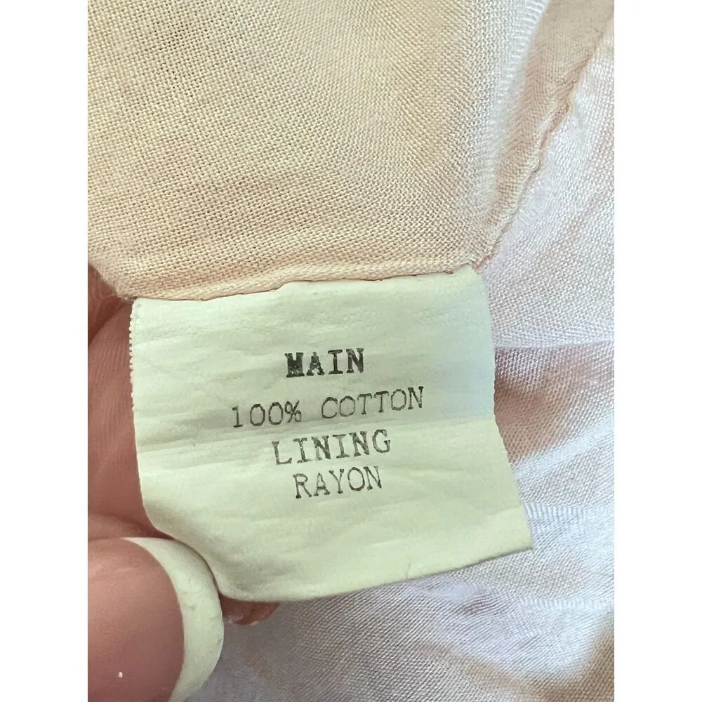 White fox Boho womens sundress yellow sleeveless casual‎ floral cotton mini S. - Image 10