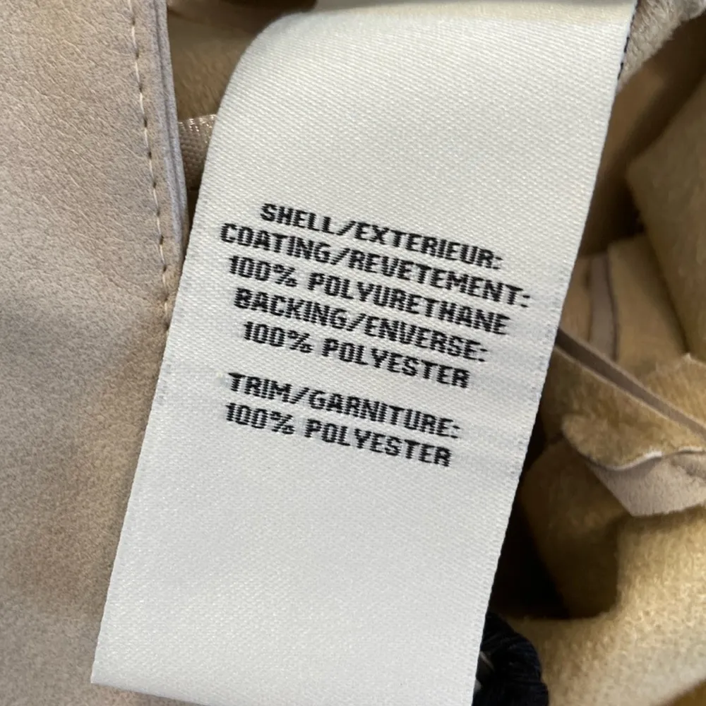 NWT Bagatelle Faux Leather Cargo Pants Beige Tan Cream Size Small Neutral - Image 9