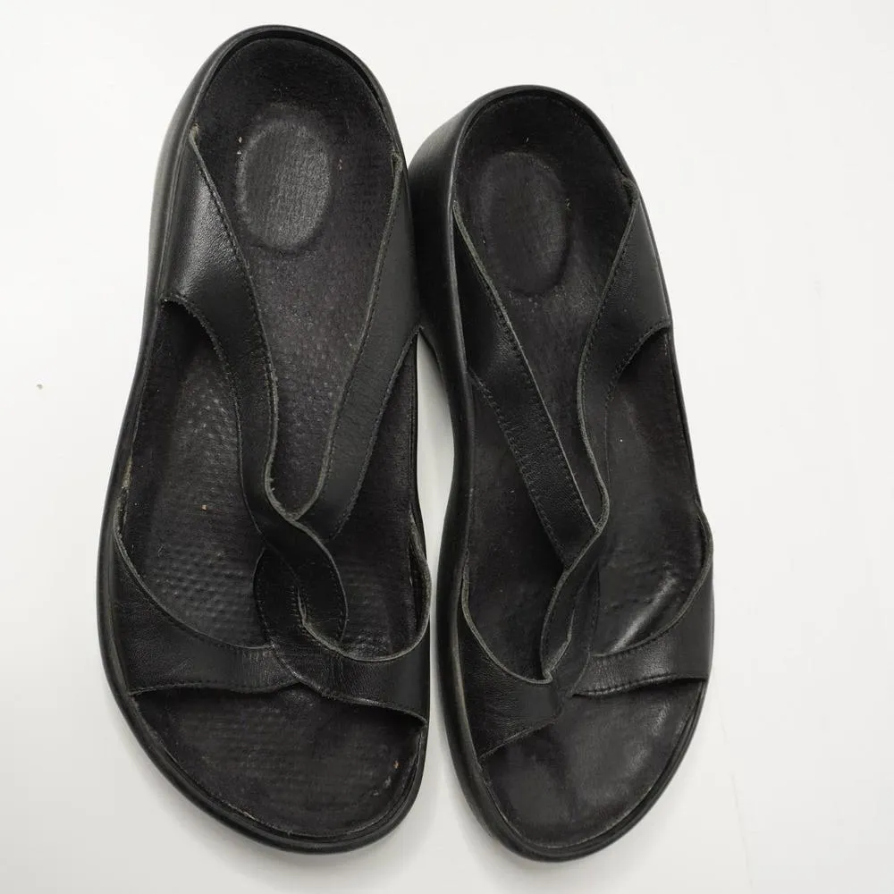 Birkenstock Tatami Footbed Black Leather Sandals Shoes Comfort EUR 37 US‎ 7 - Image 7