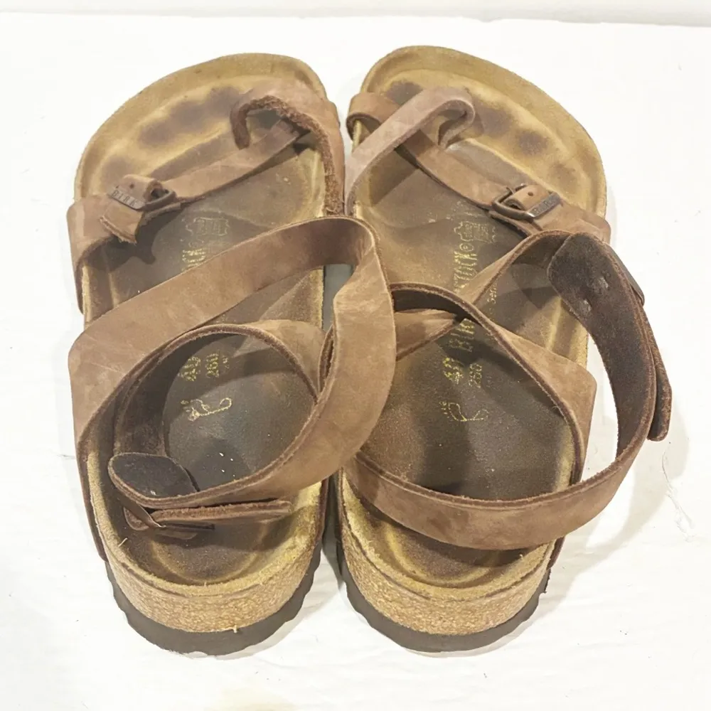 Birkenstock Yara Habana Sandals Size 9 Color Brown Leather Strappy - Image 4