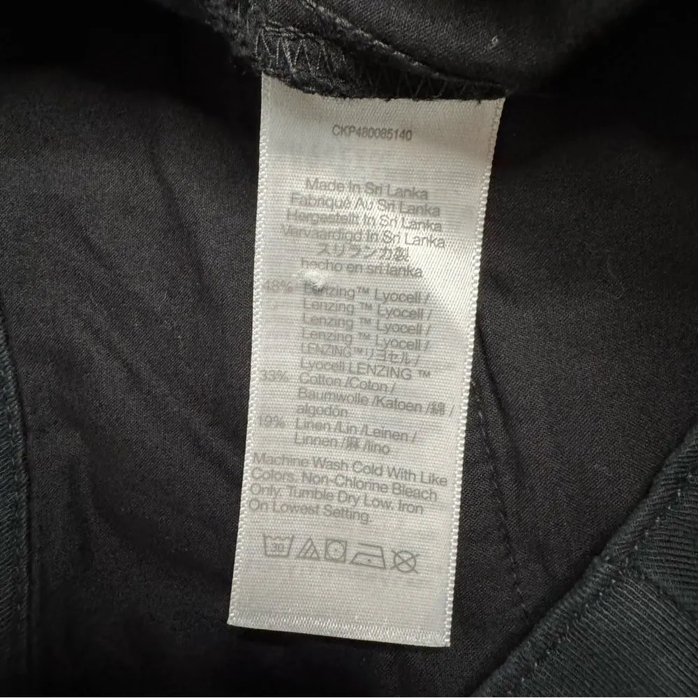 NWT Madewell Harlow Wide-Leg Pant Black Women Size 2P Linen Blend Casual Pockets - Image 5