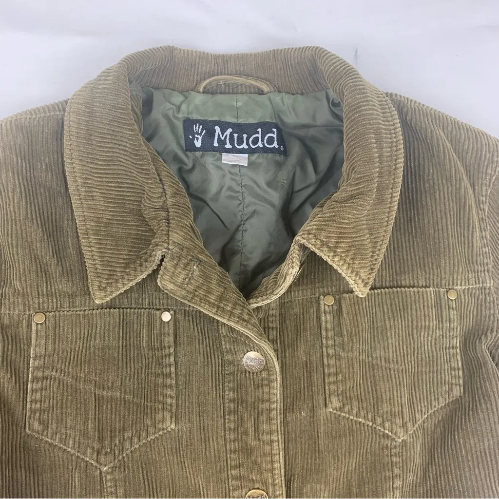 Mudd size medium y2k brown corduroy jacket blazer utility 90s vintage boho - Image 4