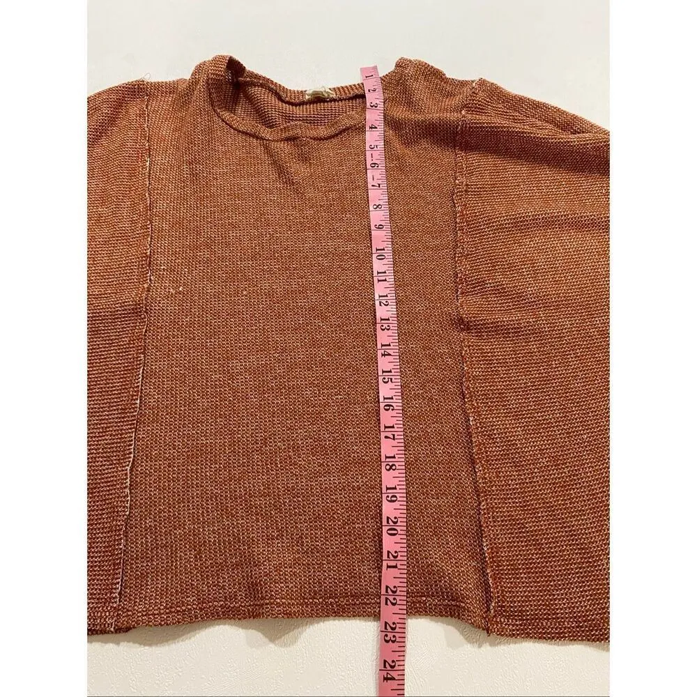 Peach Love California Rust Knit Oversized Sweater Women’s Made in USA - Image 5