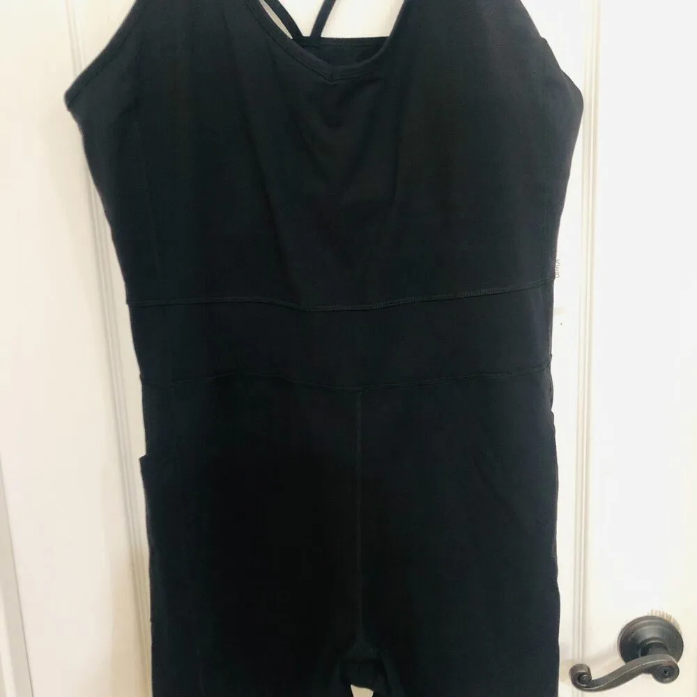 Calvin Klein Performance Women's Strappy-Back‎ Active Romper Black Plus Size 3X - Image 4