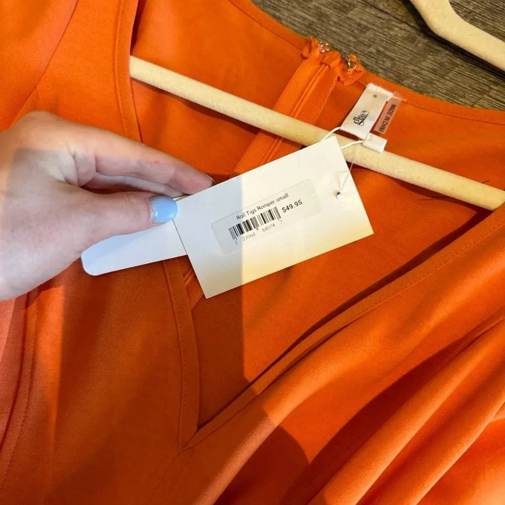 NWT Boutique Orange Romper - Image 3