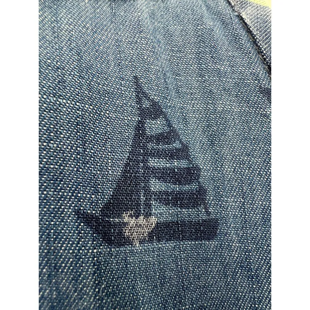 Anthropologie Porridge Topsail Chambray Nautical Sailboats Dress 0 - Image 5