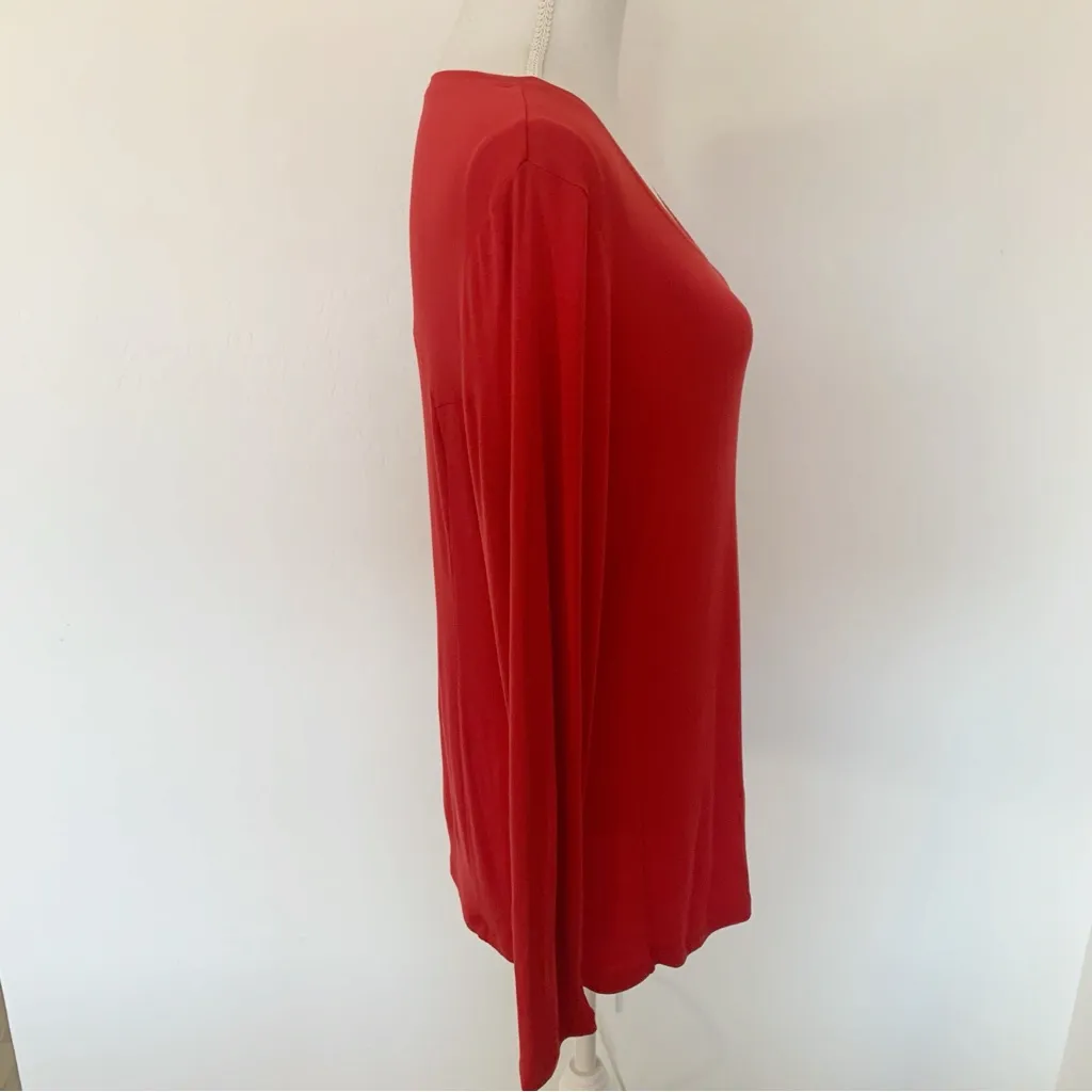 CAbi Chealsea Holiday Red Long Sleeve Round Neck Top Style 3409 Size M - Image 11