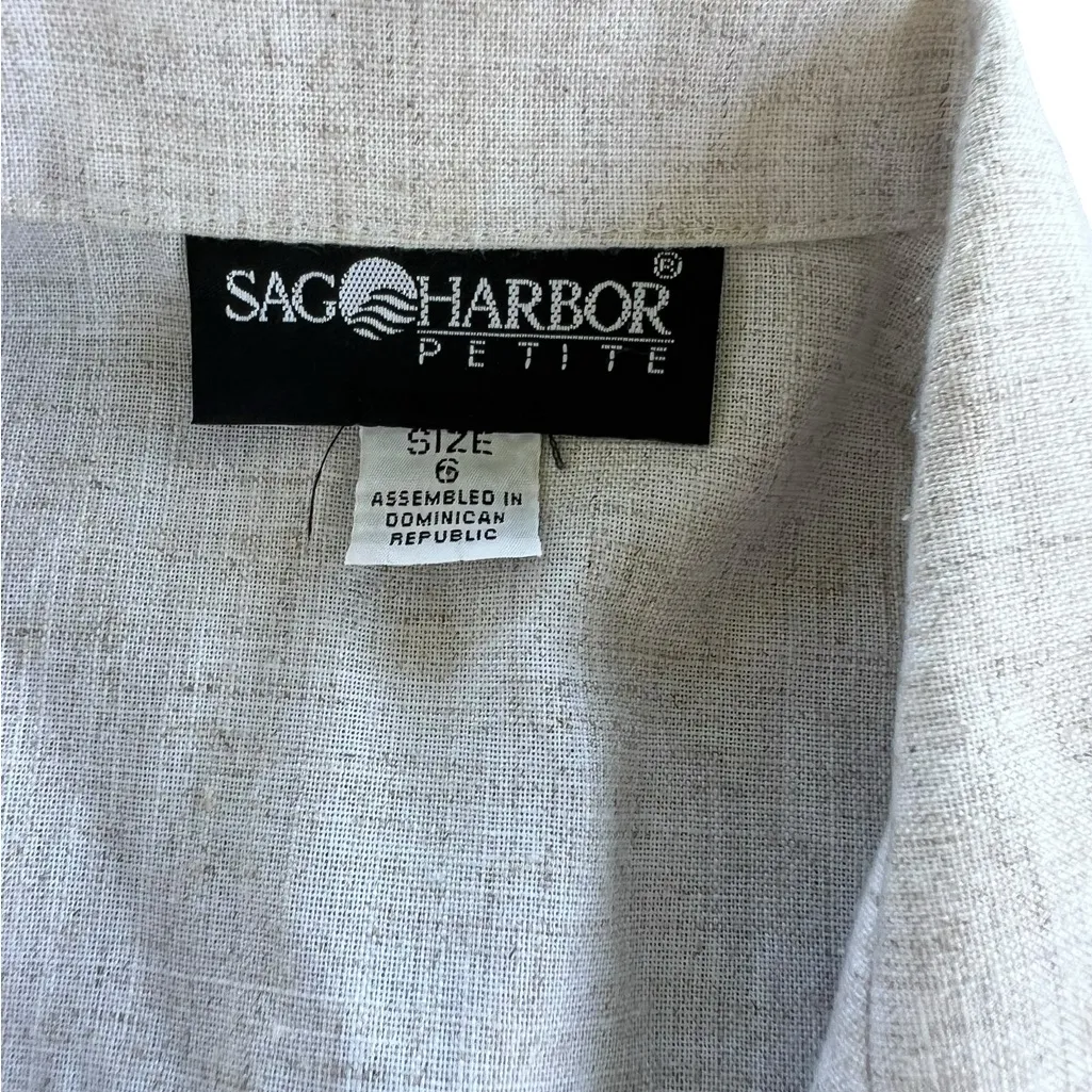 Women's Beige Short Sleeve Blazer 1990’s Size 6P - Image 2