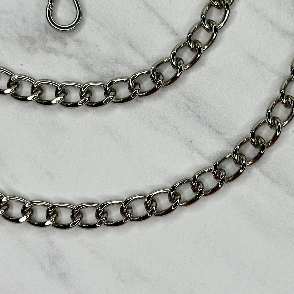 Silver Tone Chain Link Purse Handbag Bag Replacement Strap - Image 7